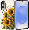 for Samsung Galaxy S25 Edge Case, Sunflowers Bees Pattern Glossy 2 in 1 by Teonvpu