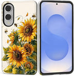 for Samsung Galaxy S25 Edge Case, Sunflowers Bees Pattern Glossy 2 in 1 by Teonvpu