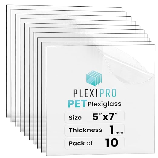 5"x7", Flexible PET Plexiglass Sheets | Transparent, shatter-resistant by PlexiPro