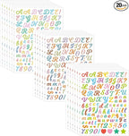 3040Pcs 20 Sheets Small Letter Number Stickers, 1/2inch Colorful Self-Adhesive by Unknown