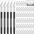 55 PCS Exacto Knife Set, 5 Piece Craft Knife and 50 Additional SK5 Blades by TIFICAL