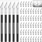 55 PCS Exacto Knife Set, 5 Piece Craft Knife and 50 Additional SK5 Blades by TIFICAL