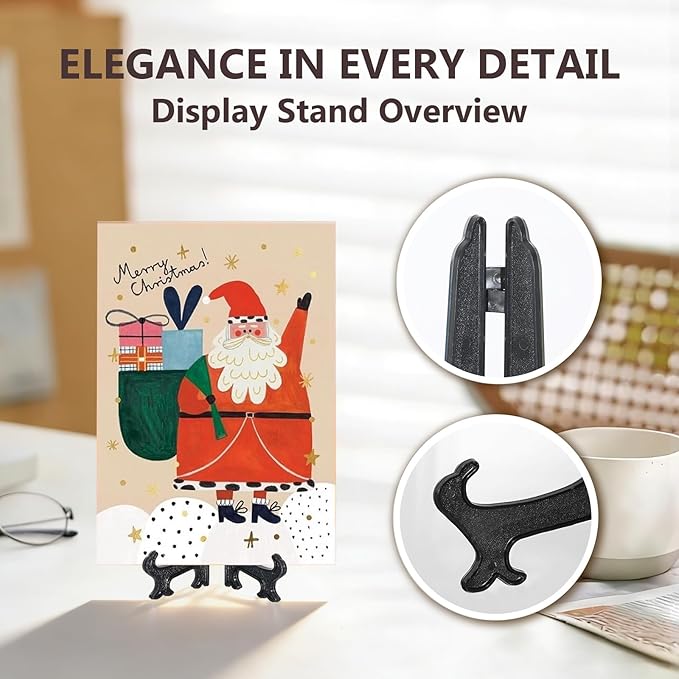 Artliving 4 Inch Black 12pcs/Set Plastic Easels Plate Display Stands Picture - Image 5