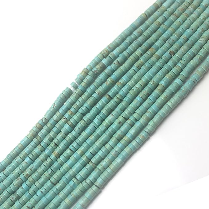 160pcs 4x2mm Natural Turquoise Heishi Disc Rondelle Spacer Stone Semi Precious - Image 2