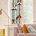 Original Hand Drawn Stained Glass Window Film Amber Geometry Patterns Inspired by ChicSkin