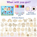 DIY Wooden Magnet 36 Art Craft Supplies Painting Kit - Image 2