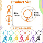 28 Pcs Metal Keychain Clip, Colorful Swivel Snap Hook - Image 2