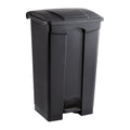 Safco Step On Plastic Trash Can with Foot Pedal, 23 Gallon Garbage Can for Kitchen, Indoor or Outdoor Use, Hands Free, Black