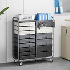 Rolling Storage Cart with Drawers, Storage Organizer Cart with Wheels and - Image 8