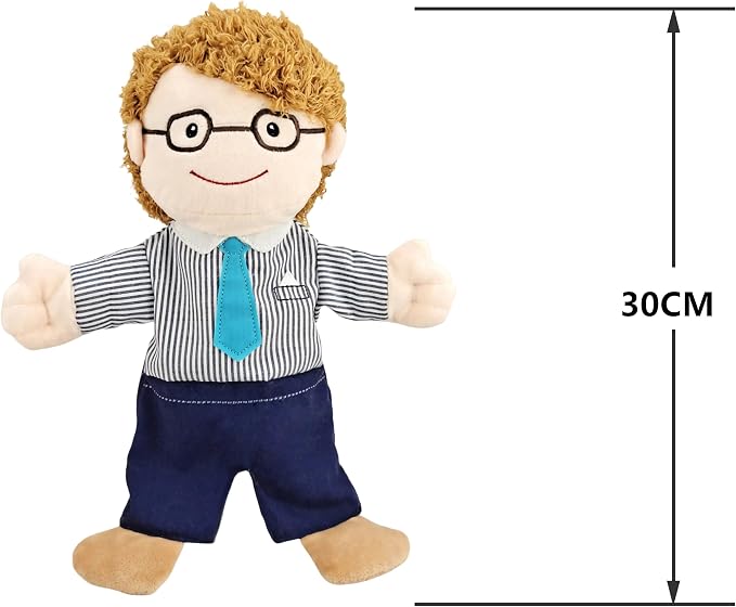 Family Hand Puppets for Kids, Includes Grandpa, Birthday Gifts - Image 2