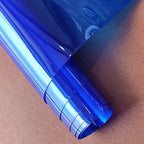 HYANG Blue Transparent PVC Super Clear Holographic Vinyl Faux Leather Sheets 1 - Image 3