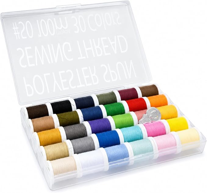 LEONIS 30 Color All-Purpose Polyester Sewing Threads 100 m / 110 yds Each by LEONIS