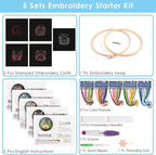 ERKOON 5 Sets Embroidery Kit for Beginners, Art Craft Handy Sewing Set Mushroom - Image 2