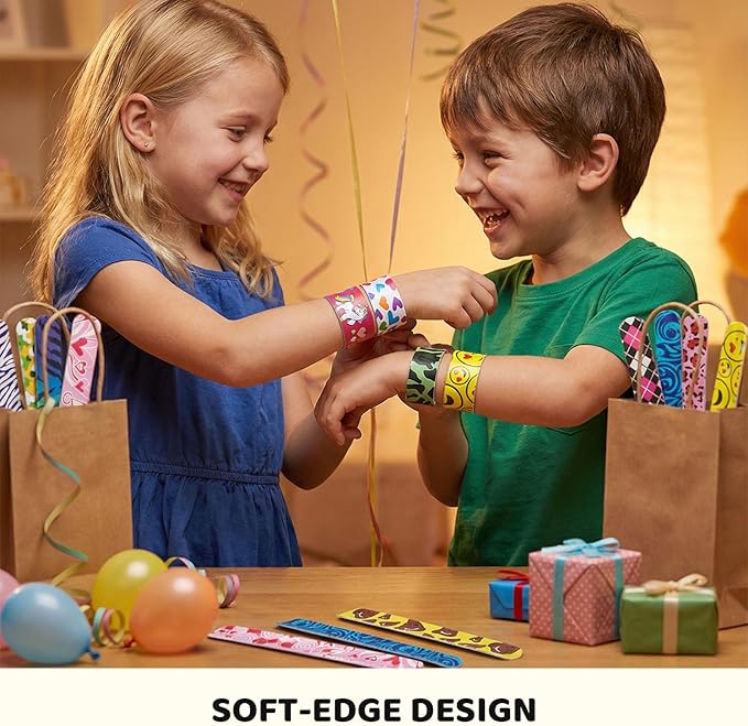 LovesTown Slap Bracelets for Kids, Birthday Exchanging Gifts, Goodies Bag - Image 4