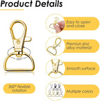 Swivel Clasp Hooks, Anezus 80Pcs Key Chain Clip Hooks, D Ring Clip Lanyard - Image 3