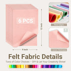 Peach Soft Felt Sheets for Crafts, 1.6mm Thick, Kids' Crafts, DIY Projects - Image 2
