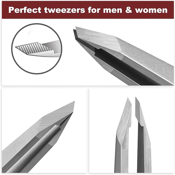Tweezers for Women Facial Hair, Precision Slant Eyebrow Tweezers, Sharp Plucker - Image 3