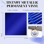 Tintnut Holographic Permanent Vinyl 8 Pcs 12x12in Royal Blue Adhesive Vinyl | - Image 2