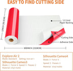 Lya Vinyl Glossy Red Permanent Vinyl, Glossy Red 12" x 50Ft Permanent Adhesive - Image 2