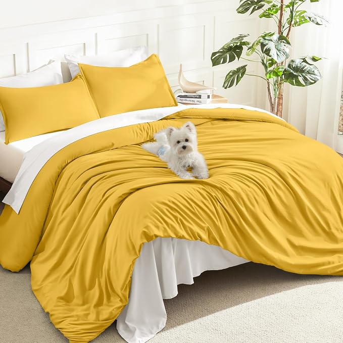Litanika Comforters Twin XL Size Mustard Yellow, 2 Pieces Lightweight Solid by Litanika