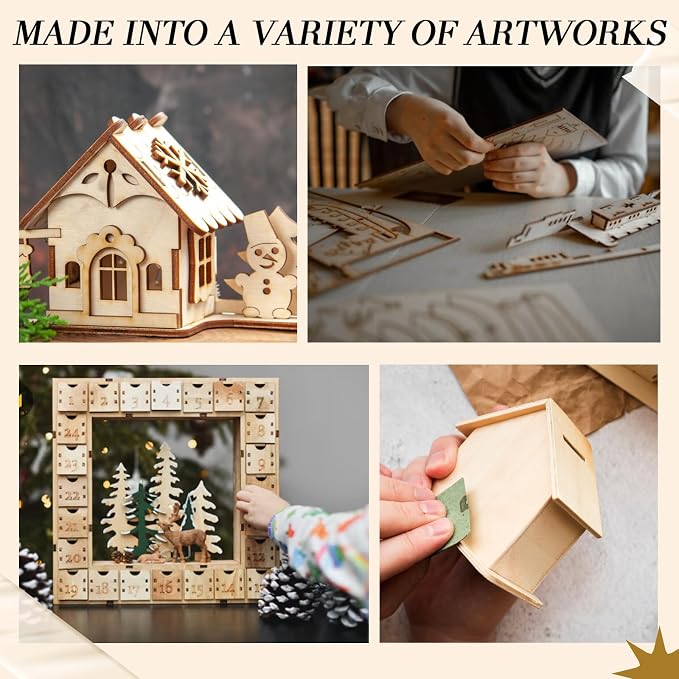 32 Pcs Basswood Sheets 12"x12"x1/8" Balsa Wood Sheet Thin Plywood Engraving - Image 7