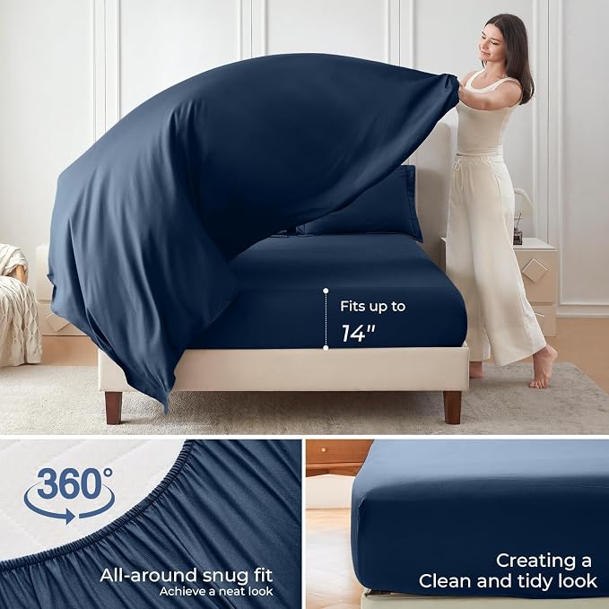 Sasttie Twin XL Comforter Set, 5 Pieces Twin XL Bed in a Bag, Complete Bedding - Image 5
