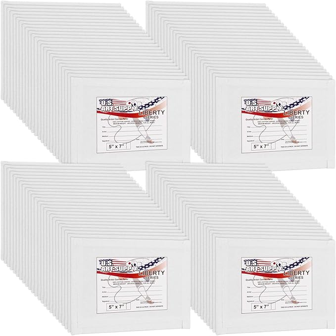 U.S. Art Supply 5 X 7 Inch Art Canvas Board Panels 96 Pack by USArtSupply