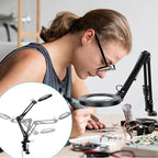 LED Magnifier Desk Lamp with Stand and Clamp, 3 Color Modes & Stepless Dimming - Image 2