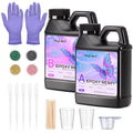 HeyClear Epoxy Resin Kit 32 oz Crystal Clear, Hard Upgraded 2 Part Resina by HeyClearResin