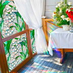 JOONOR Retro Lily of The Valley Window Privacy Film, Stained Glass Decals - Image 3