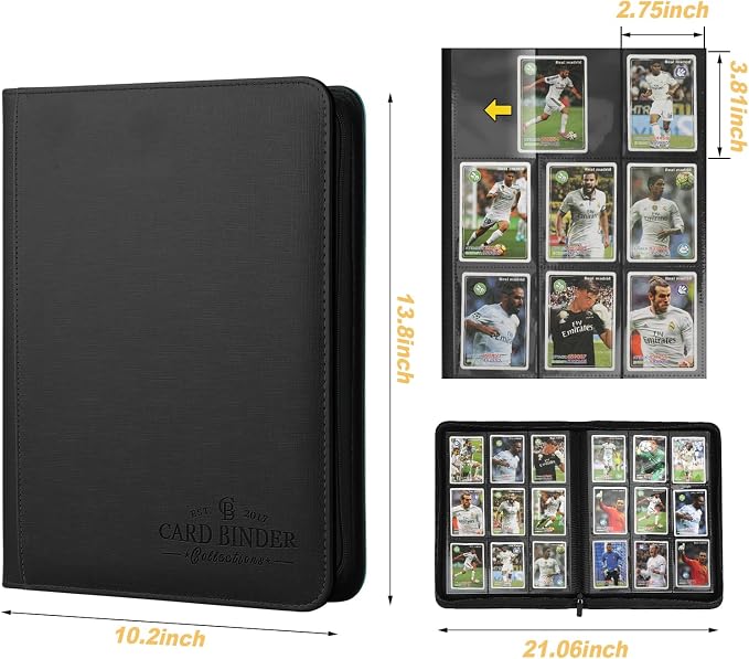 9 Pocket Card Binder, Premium Zip Trading Card Binder, 540 Double Sided Pocket - Image 3