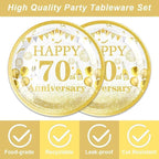 40 Pcs Modern Classic Gold 70th Plates and Napkins Set – 70th Plates Napkins - Image 4