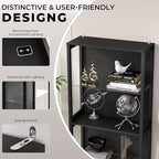 Display Cabinet with Glass Shelves, 4-Tier Display Shelf with LED Lights - Image 5