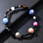 Women Stone Bead Charm Bracelet Universe Galaxy the Eight Planets Nine Planets - Image 5