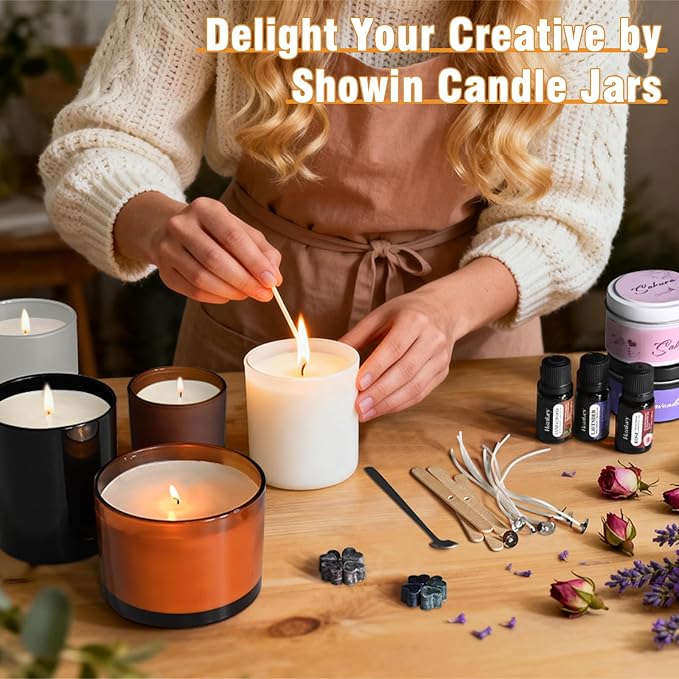 SHOWIN Thick Candle Jars for Making Candles 16 Pcs, 4 OZ Empty Jars - Image 7