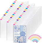 42 Pack 8.5x11 Scrapbook Paper Storage Organizer w/120 Label Stickers, Photos by Sxaffayc