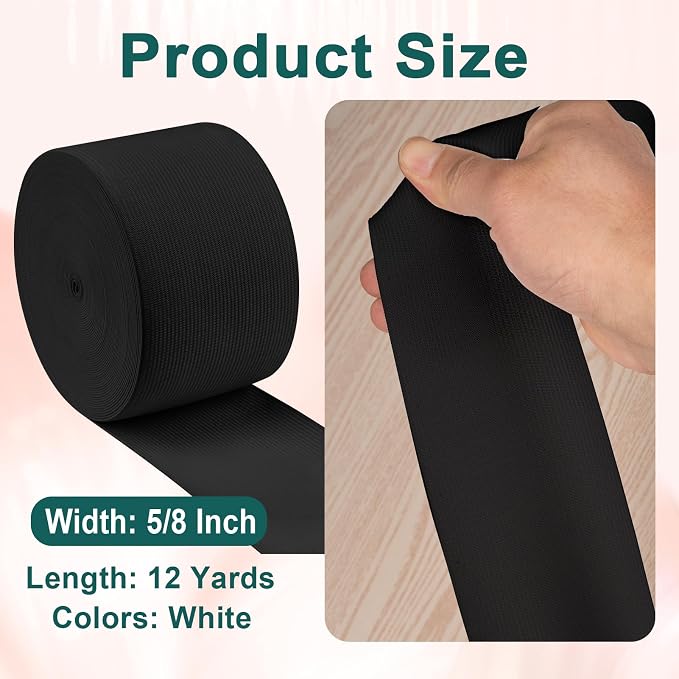 Airisoer 3 Inch Elastic Band for Sewing, 12 Yard High Elasticity Sewing Elastic - Image 2