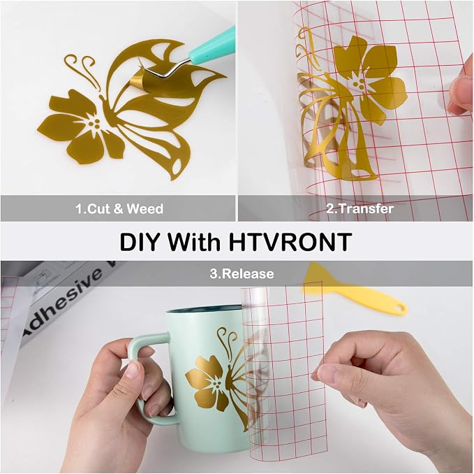 HTVRONT Bronze Gold Adhesive Vinyl - Image 7