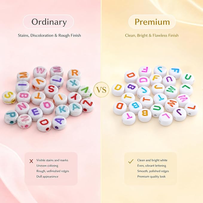 1400 PCS 4x7mm Round Alphabet Letter Beads - Image 2