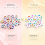 1400 PCS 4x7mm Round Alphabet Letter Beads - Image 2