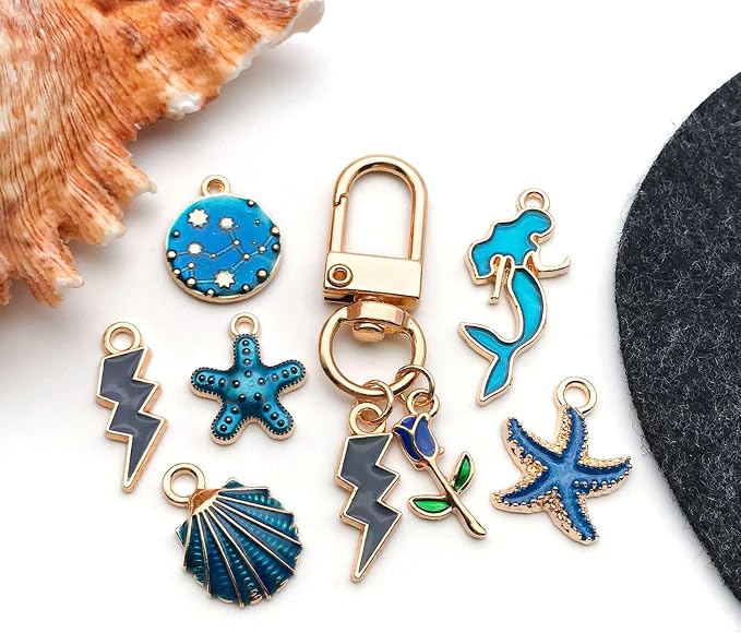 WOCRAFT 40pcs 20 pairs Assorted Enamel Bracelet Charms - Image 5
