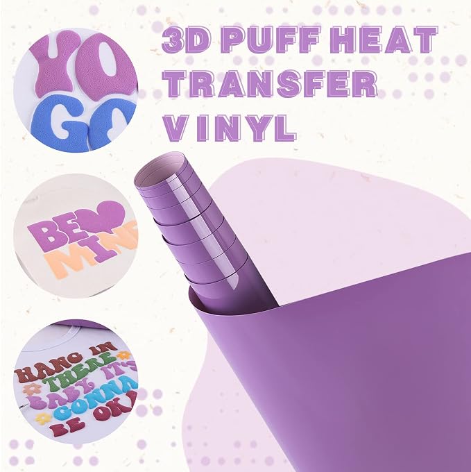 Tintnut Muted Purple Puff Heat Transfer Vinyl Roll, easy cut & weed, stretch - Image 3