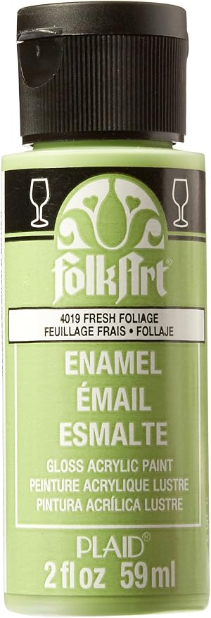 FolkArt Enamel Glass & Ceramic Paint in Assorted Colors, Fresh Foliage by FolkArt