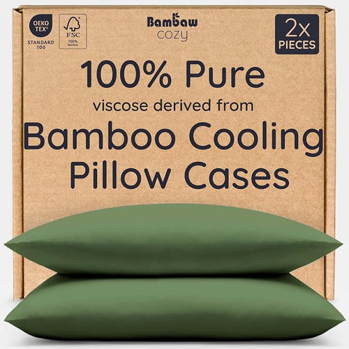 Bambaw 100% Viscose Derived from Bamboo Pillowcases Standard Size – Set of 2 by Bambaw