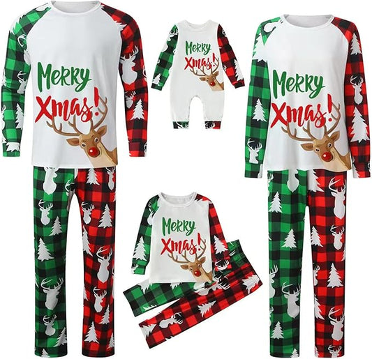 Awoscut Family Christmas Pajamas Matching Pajamas for Family, Xmas PJs Sets Holiday Sleepwear