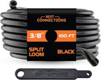 BEST CONNECTIONS 3/8" x 100 ft Split Wire Loom Flex-Guard Convoluted Tubing by BESTCONNECTIONS