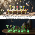 10Pcs Miniature Dollhouse Plant Flowers 1:12 Glow in The Dark Vase | Tiny Plant - Image 4
