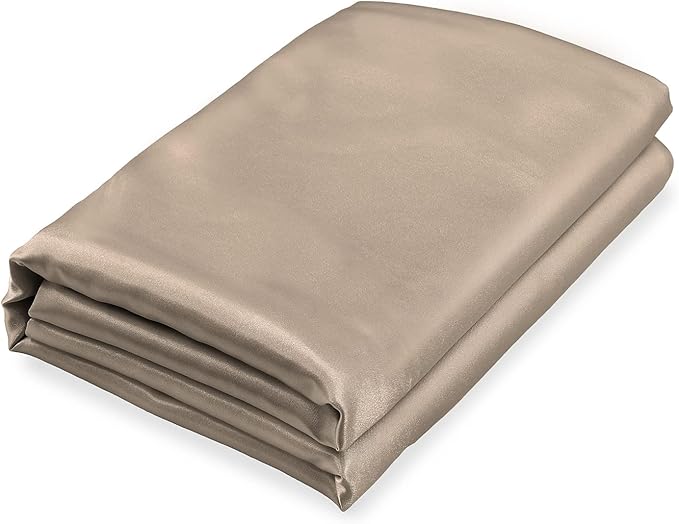 Homiest Taupe Satin Flat Sheet for Twin Mattress, Luxury & Ultra Soft Bedding by Homiest