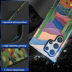 for Samsung Galaxy S23 Ultra Case, Stained Glass Cactus Pattern Glossy 2 in 1 - Image 3