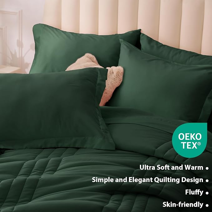 Twin Comforter Set Emerald Green - Image 5